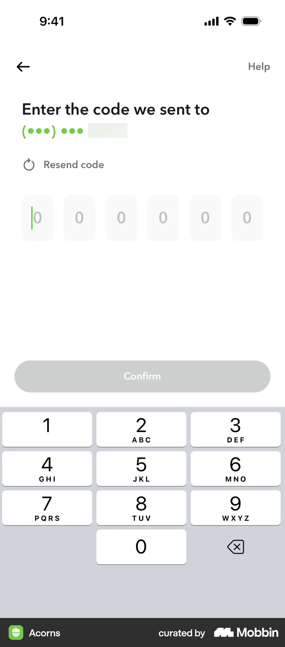 Acorns Onboarding screen