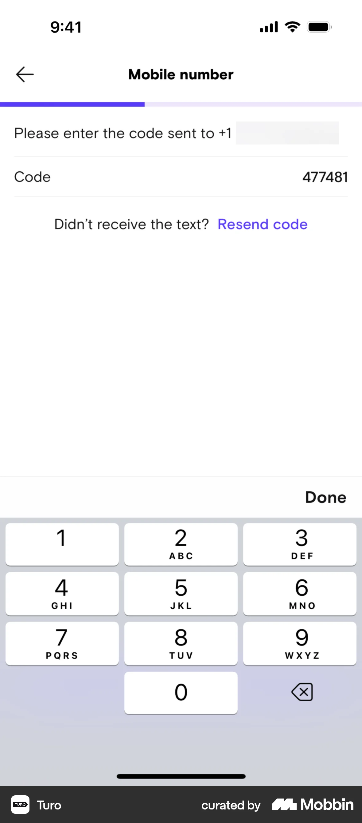 Turo iOS Verification screen