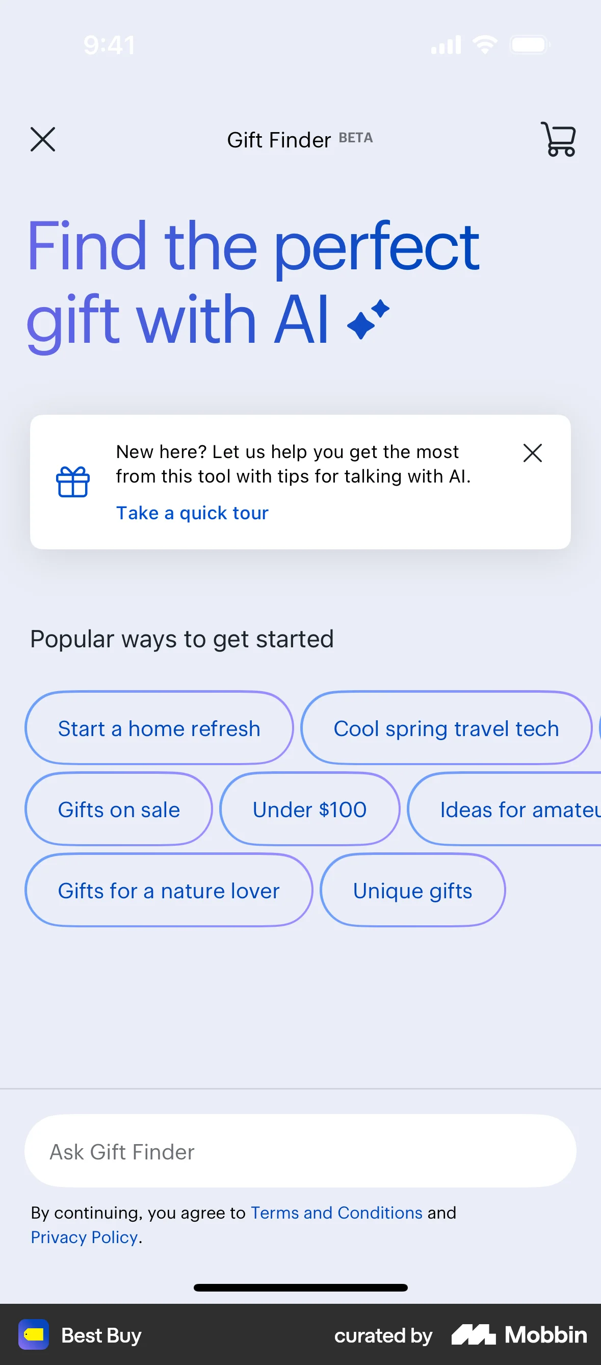 Best Buy iOS Chat Bot screen