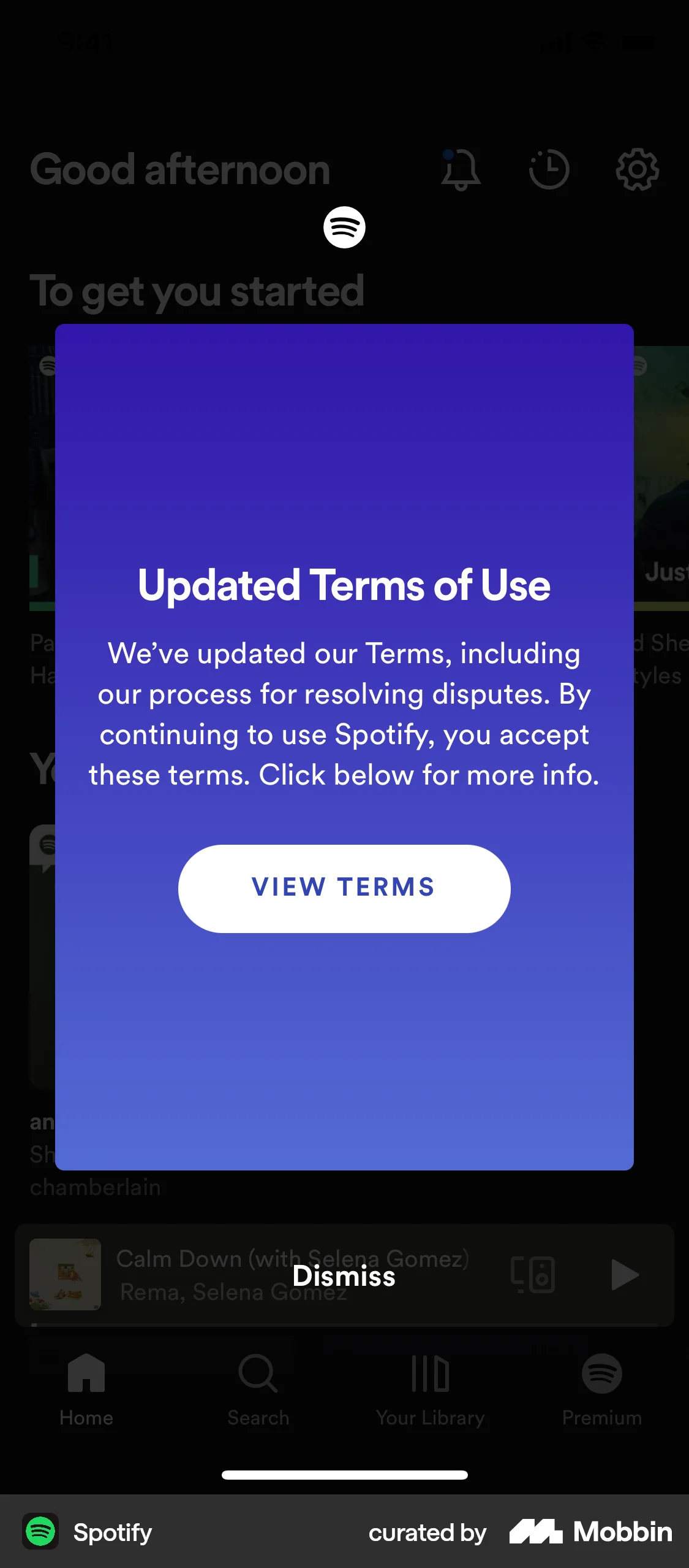 Spotify Onboarding screen