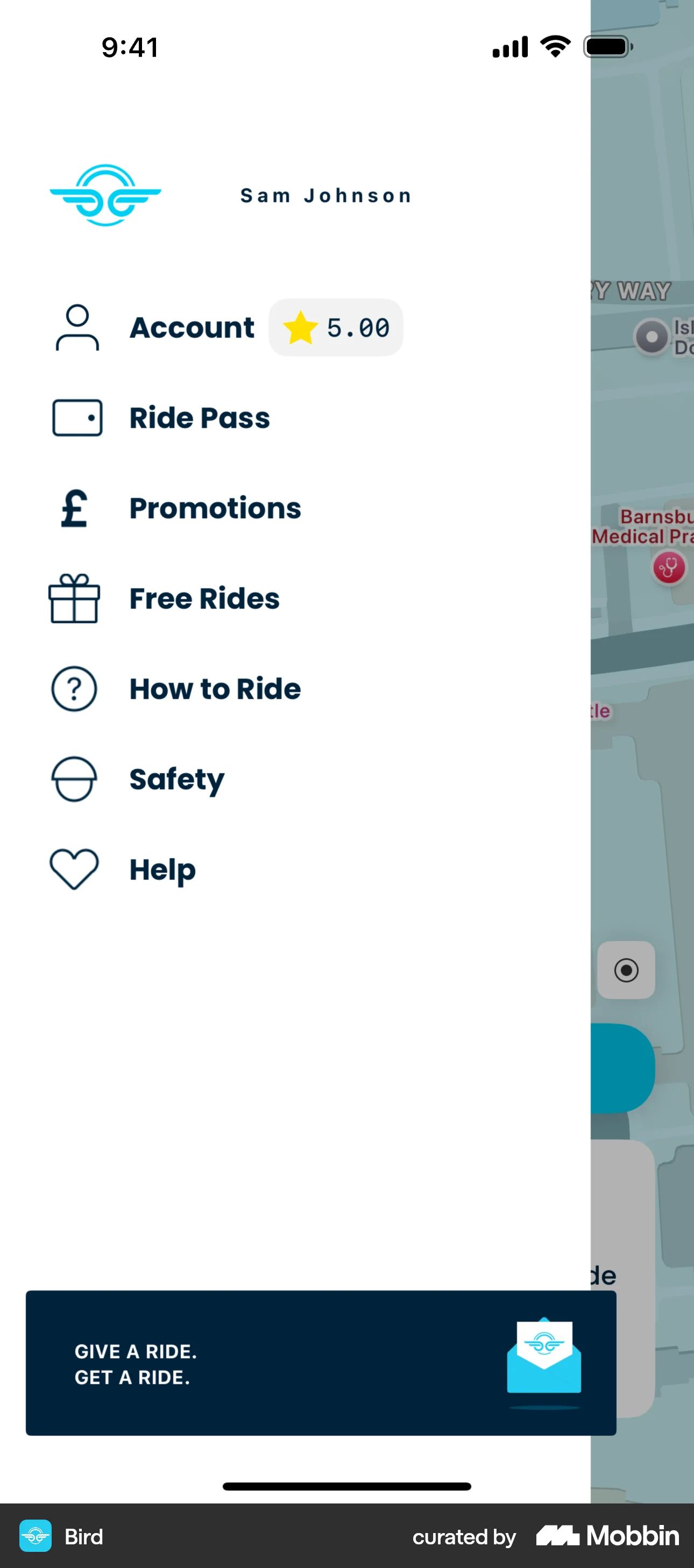 Bird iOS screen containing Banner UI element