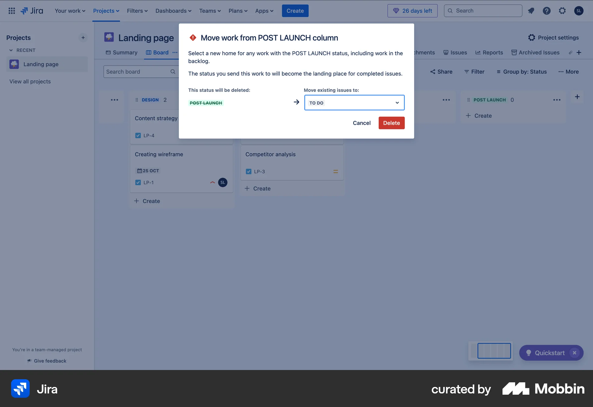 Jira Web Move screen