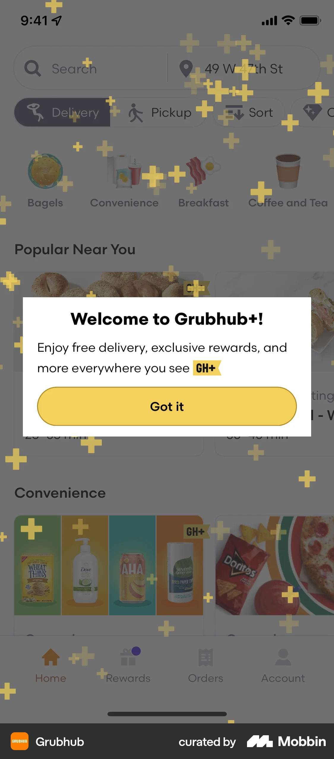 Grubhub iOS Confetti screen