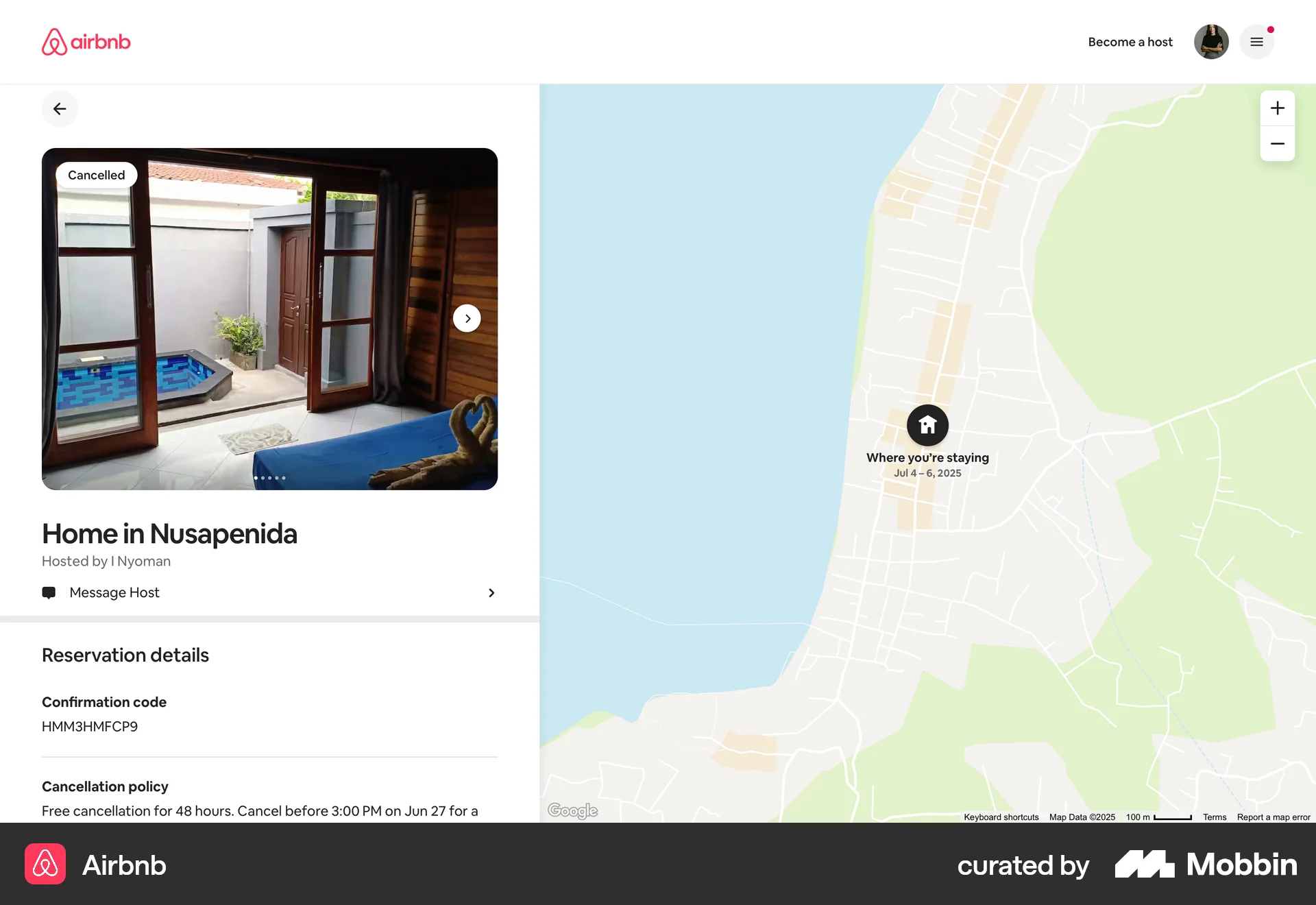 Airbnb Tracking a refund screen