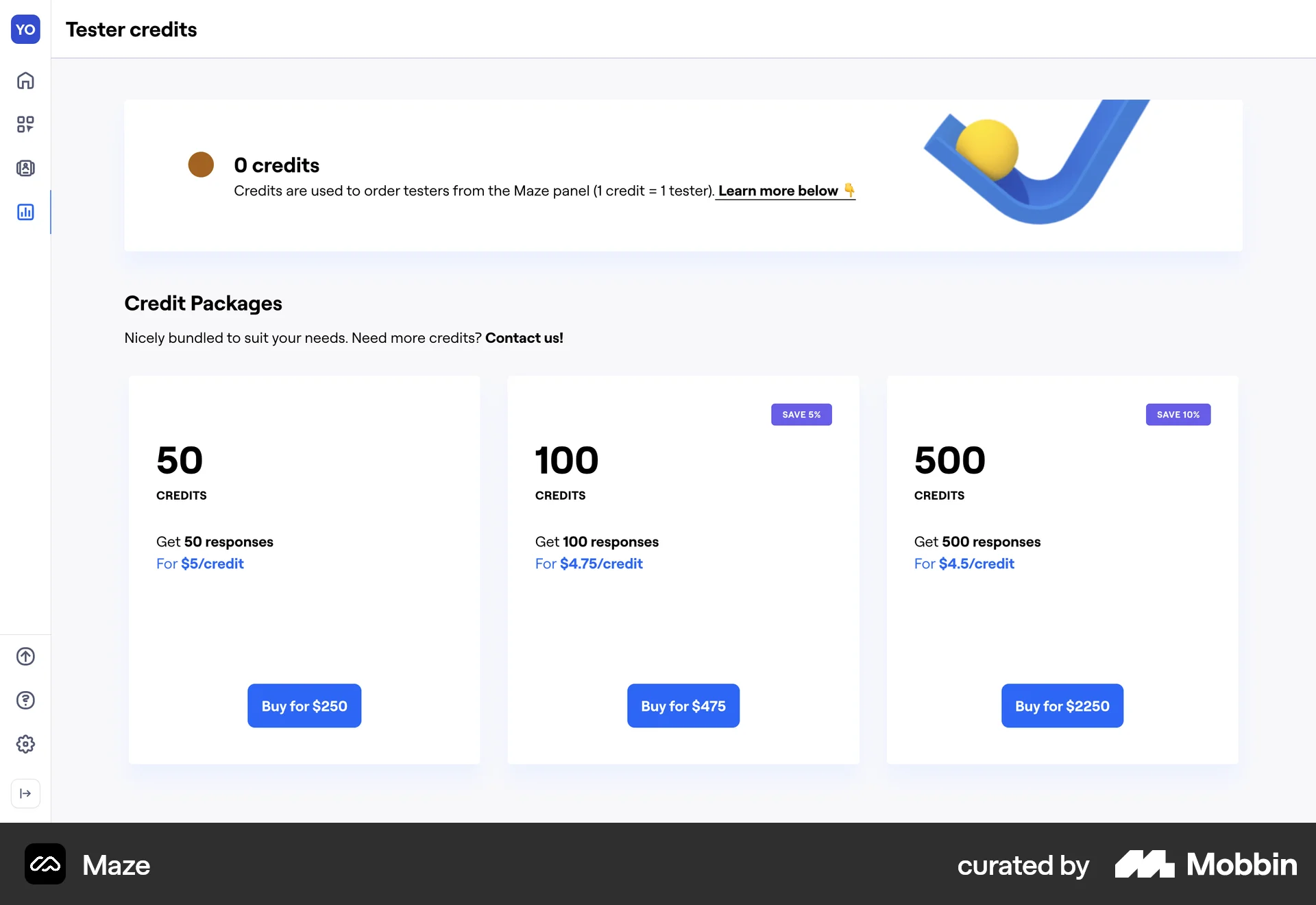 Maze Web Misc screen