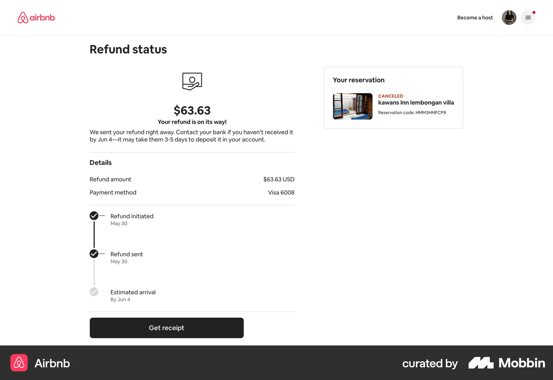 Airbnb Web Progress screen