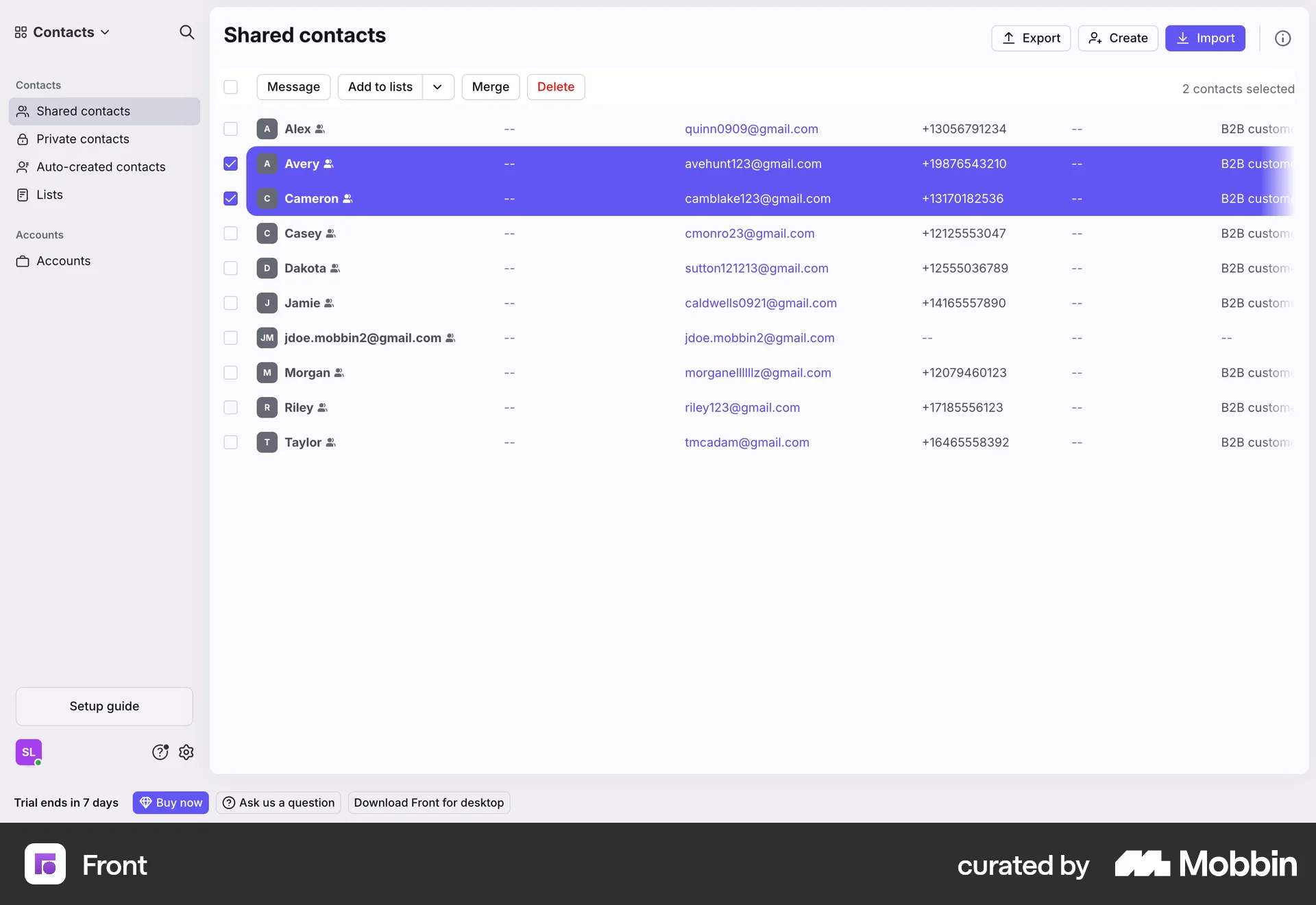 Front Web screen containing Toolbar UI element