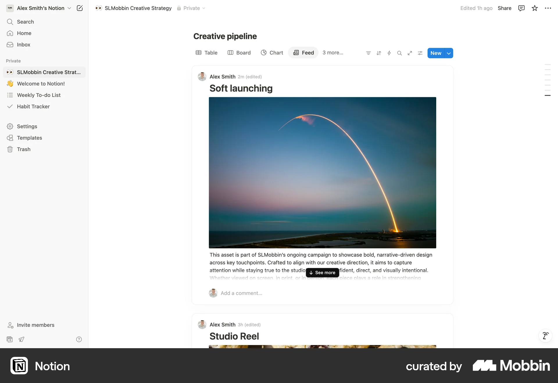Notion Web screen containing Floating Action Button UI element