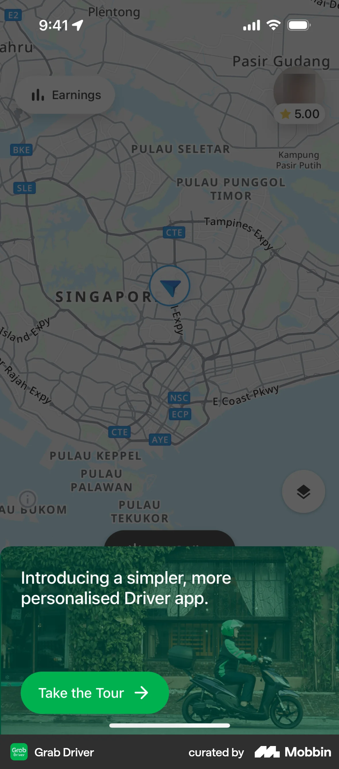 Grab Driver iOS Guided Tour & Tutorial screen