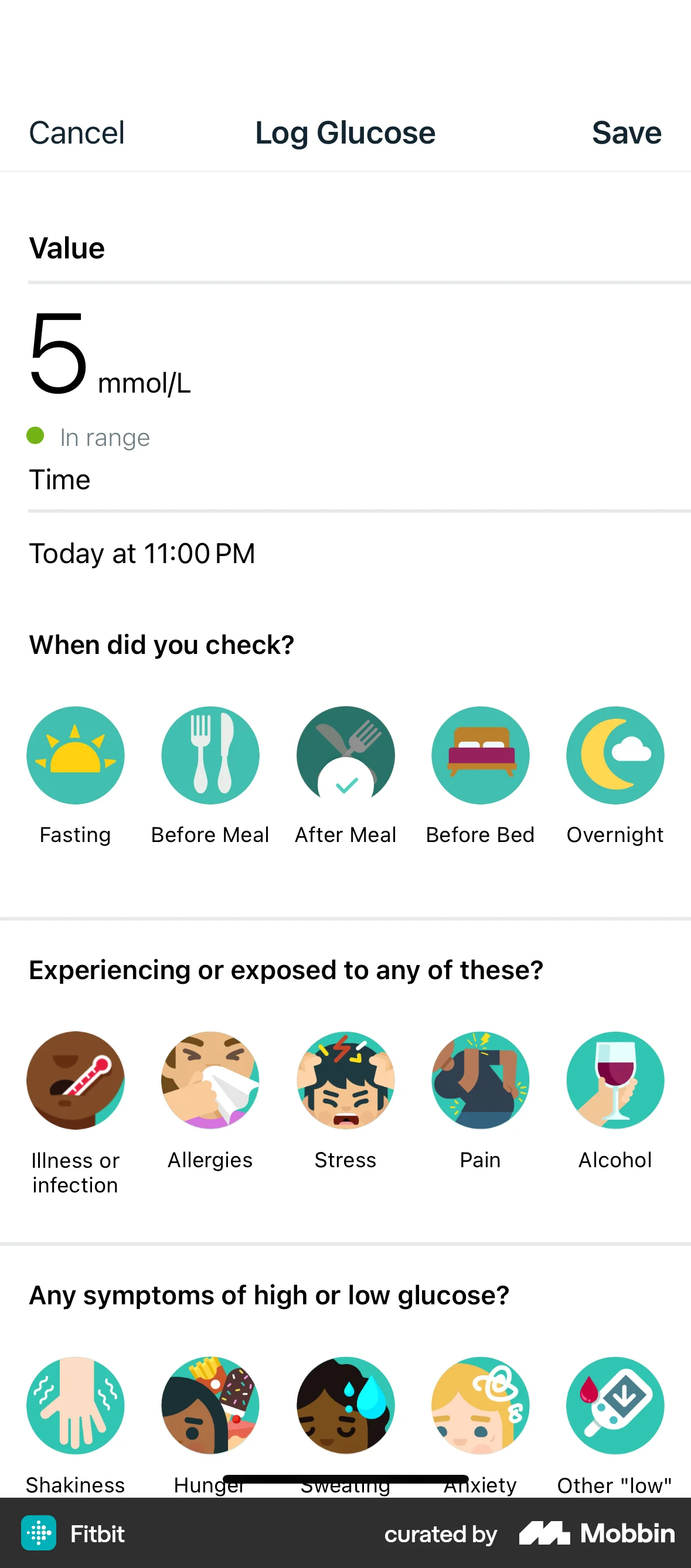 Fitbit iOS screen containing Divider UI element