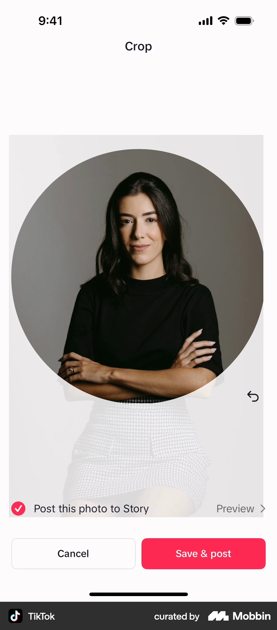 TikTok iOS Media Editor screen
