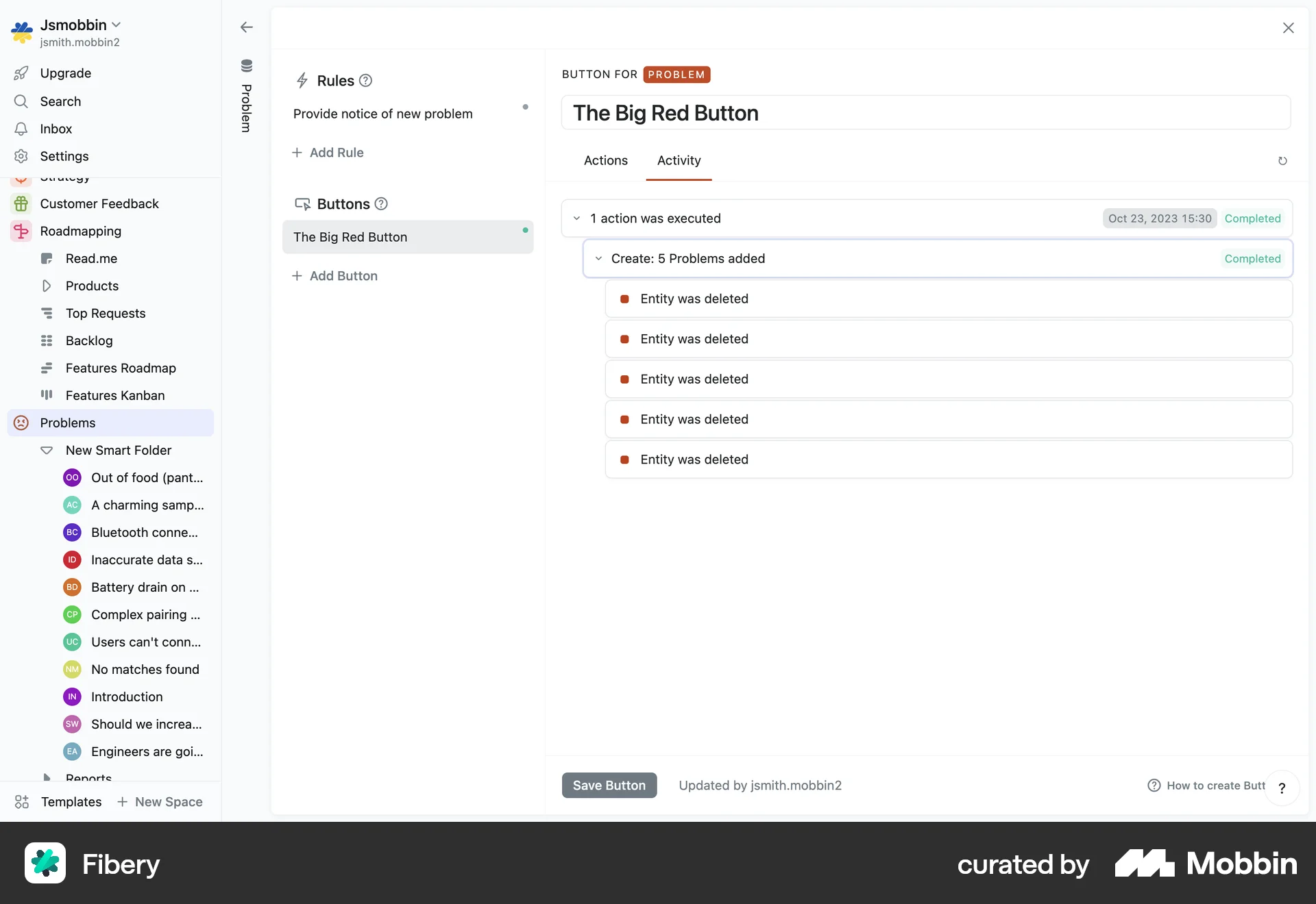 Fibery Web screen containing Tree UI element