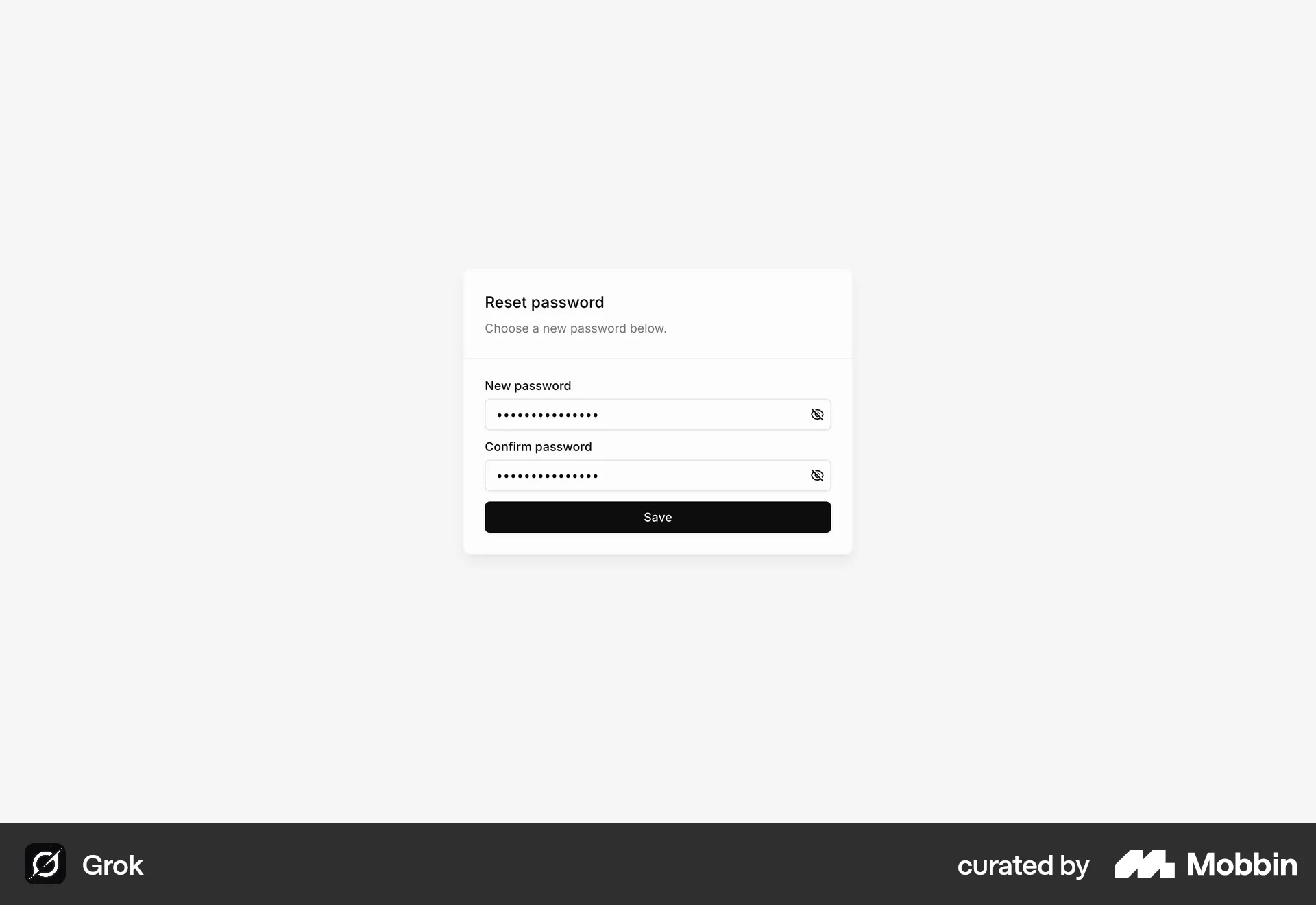 Grok Web Forgot Password screen