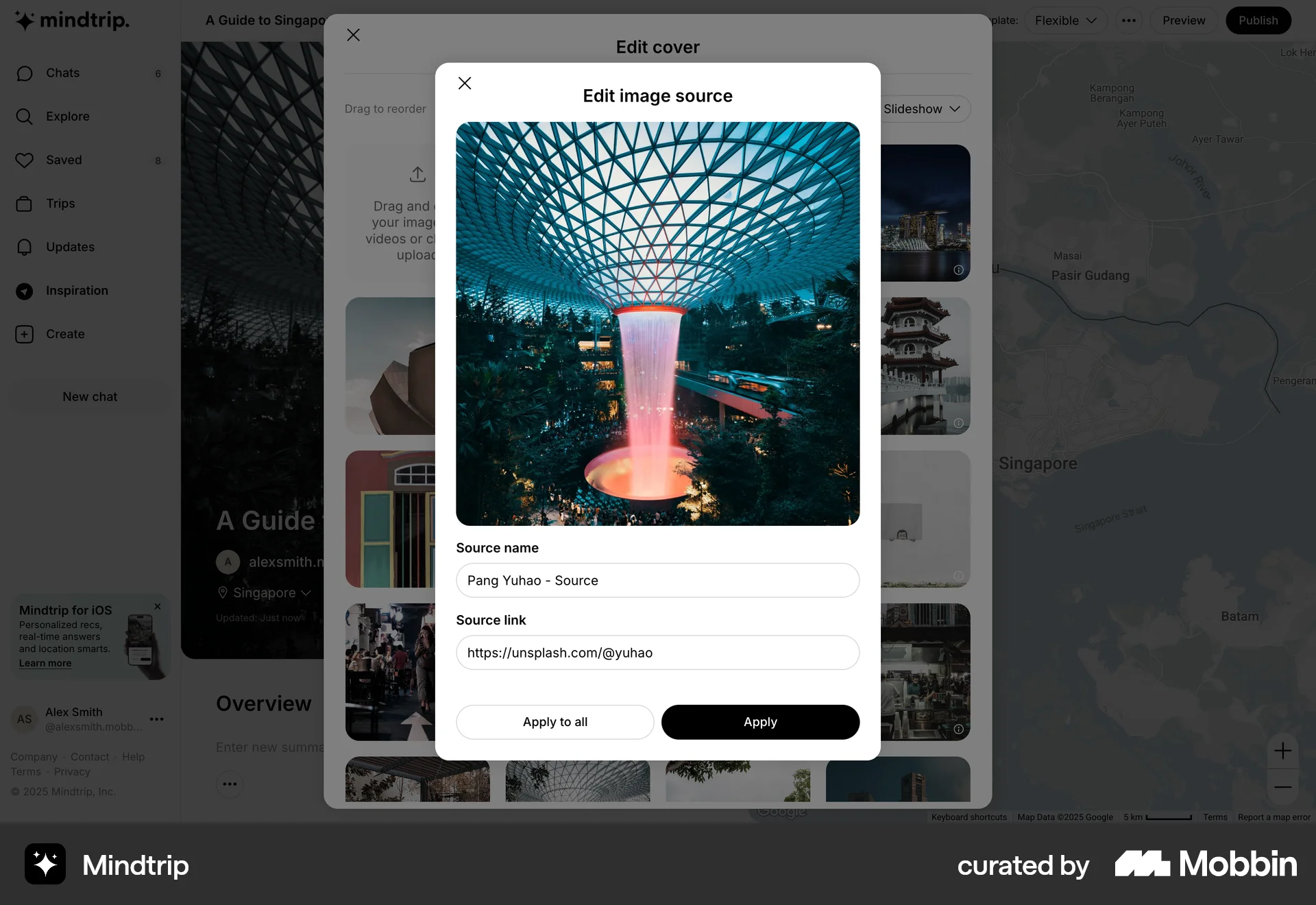 Mindtrip Web Edit screen