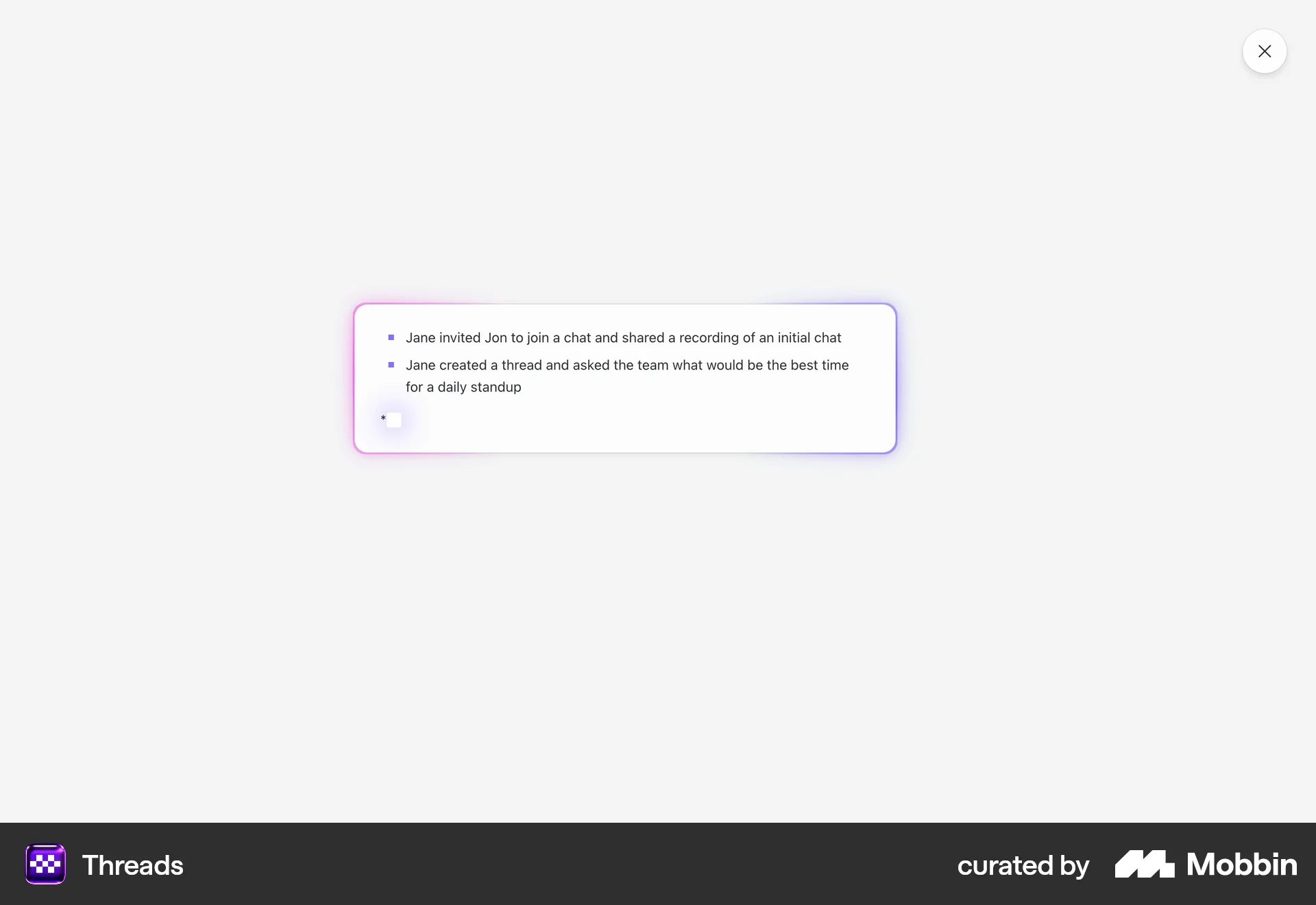 Threads Web screen containing Modal UI UI element