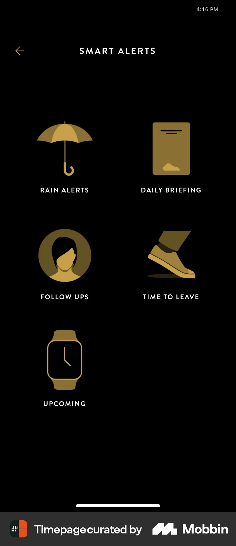 Timepage iOS Reminder screen