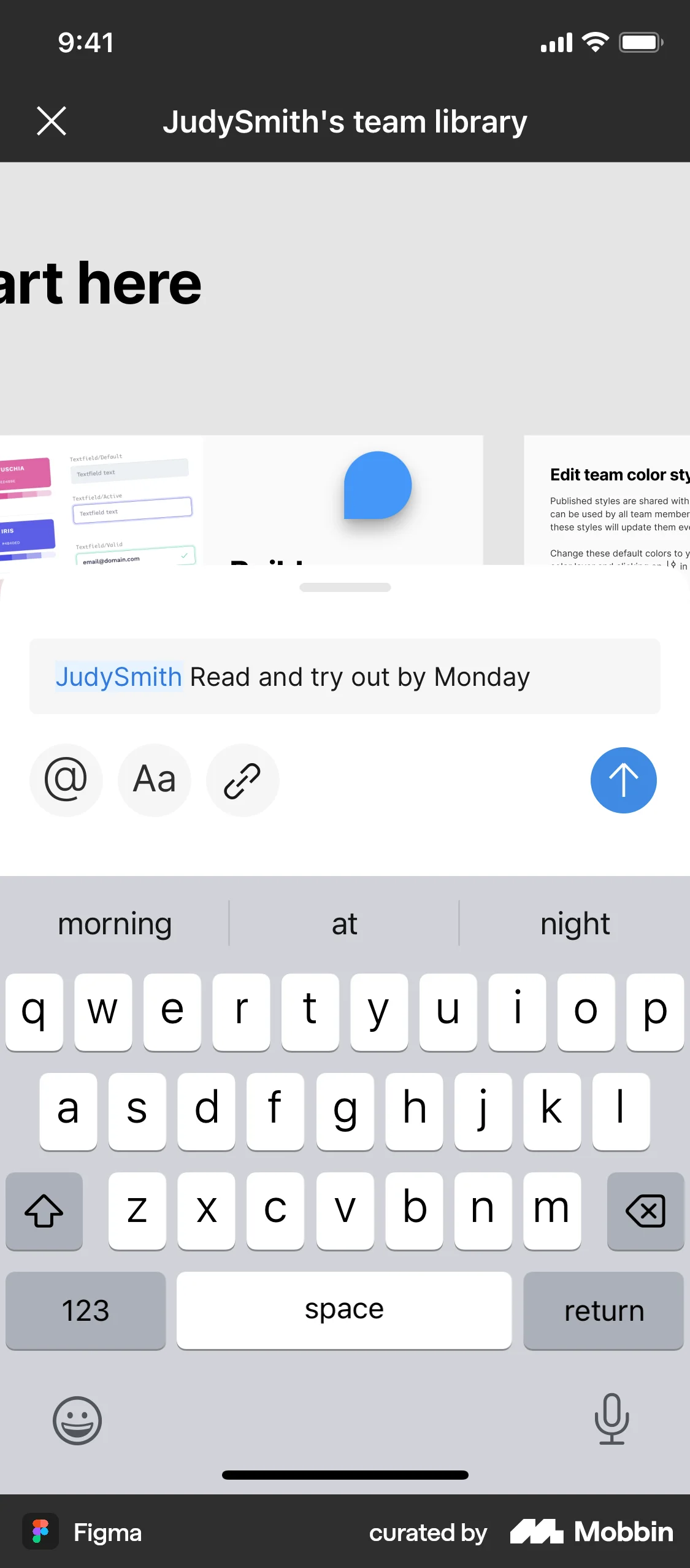 Figma iOS Comments screen