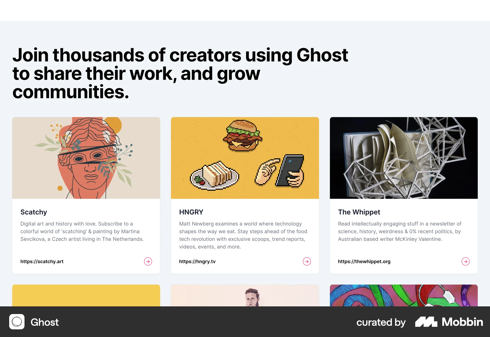 Ghost Type Loading Website Rendering Ghost Web Screen | Mobbin