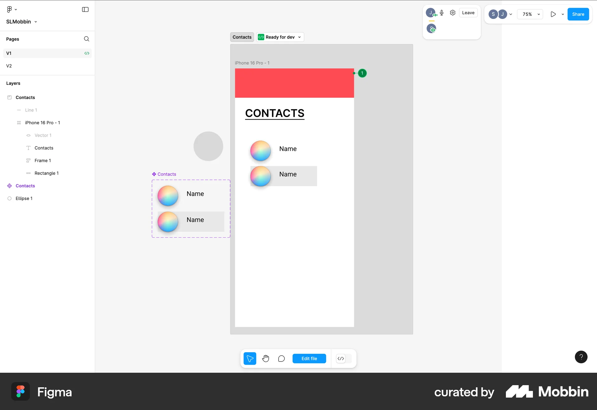 Figma Web Call screen