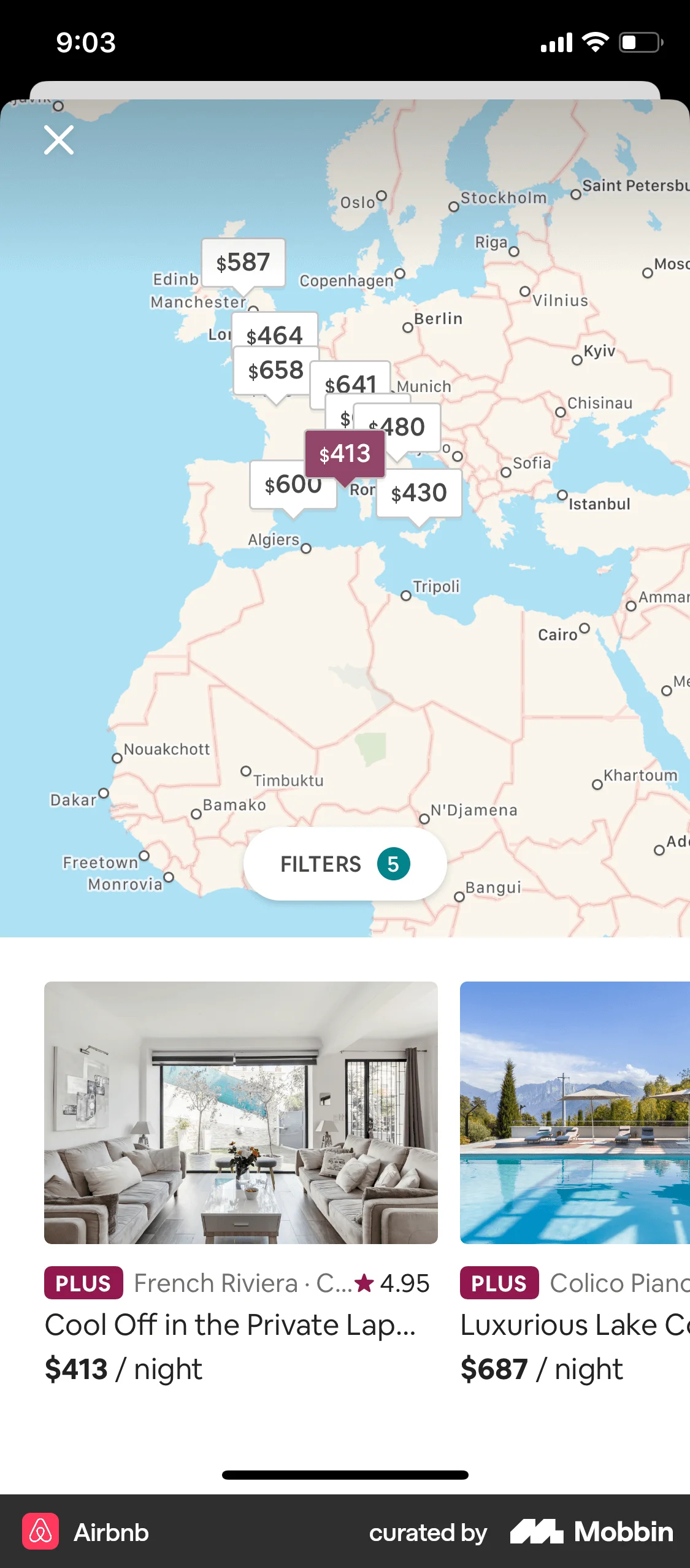 Airbnb iOS Real Estate App screen