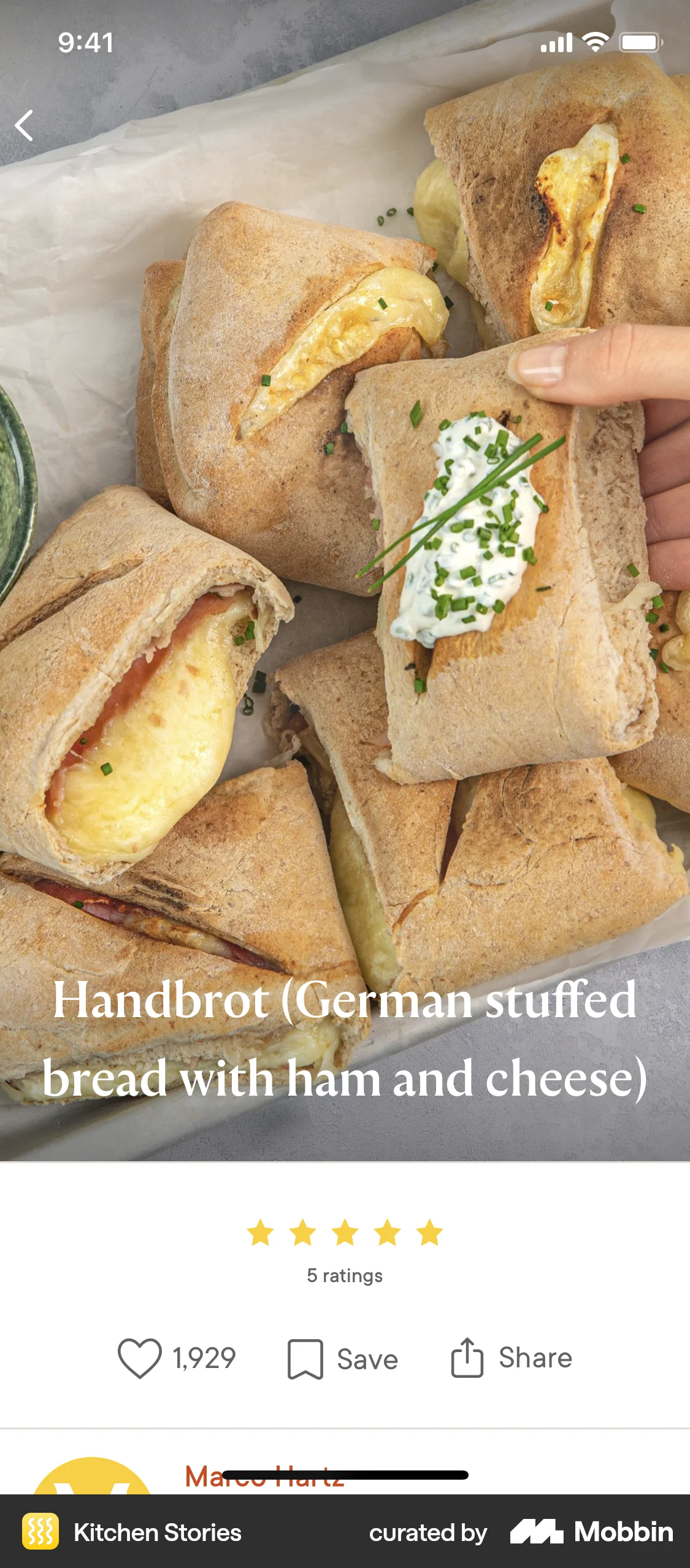 Kitchen Stories iOS Recipe Detail screen