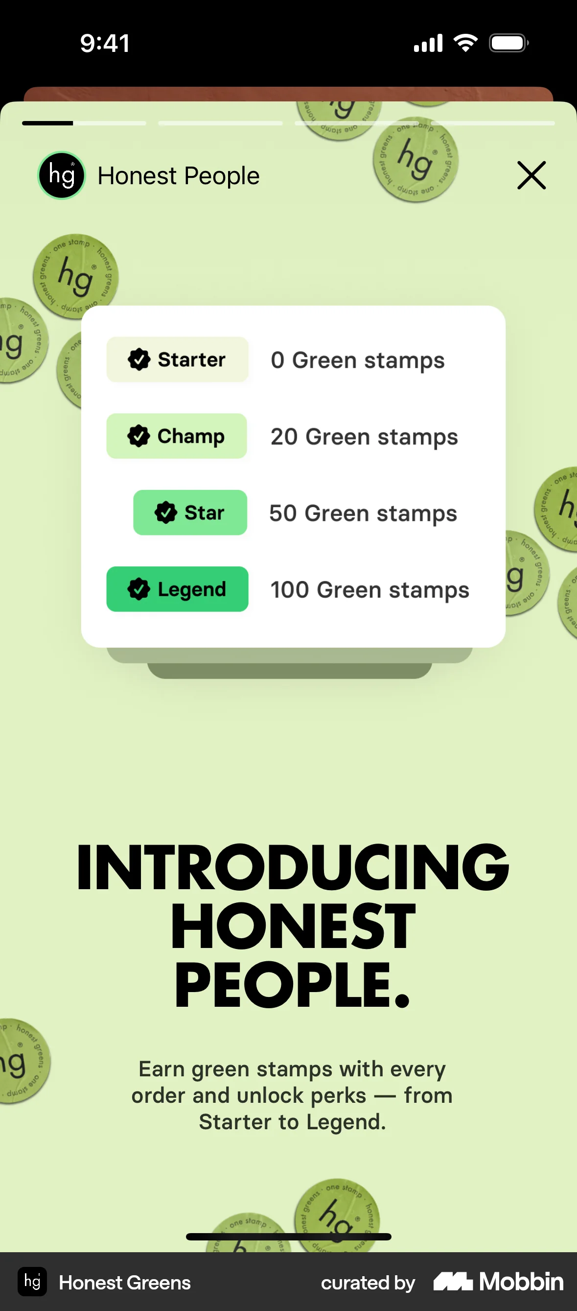 Honest Greens iOS Feature Info screen