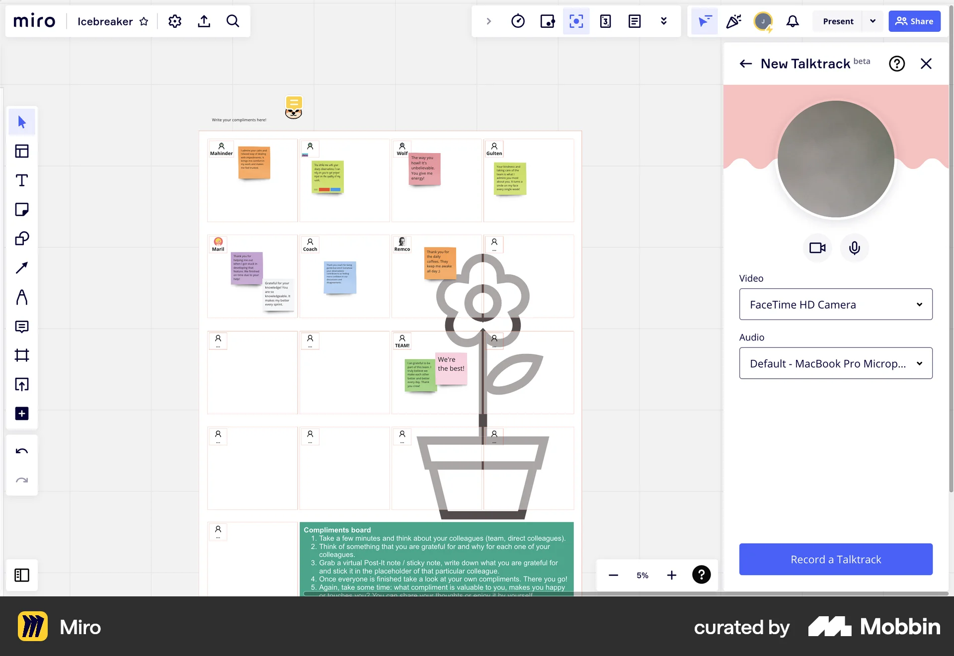 Miro Web Audio & Video Recorder screen