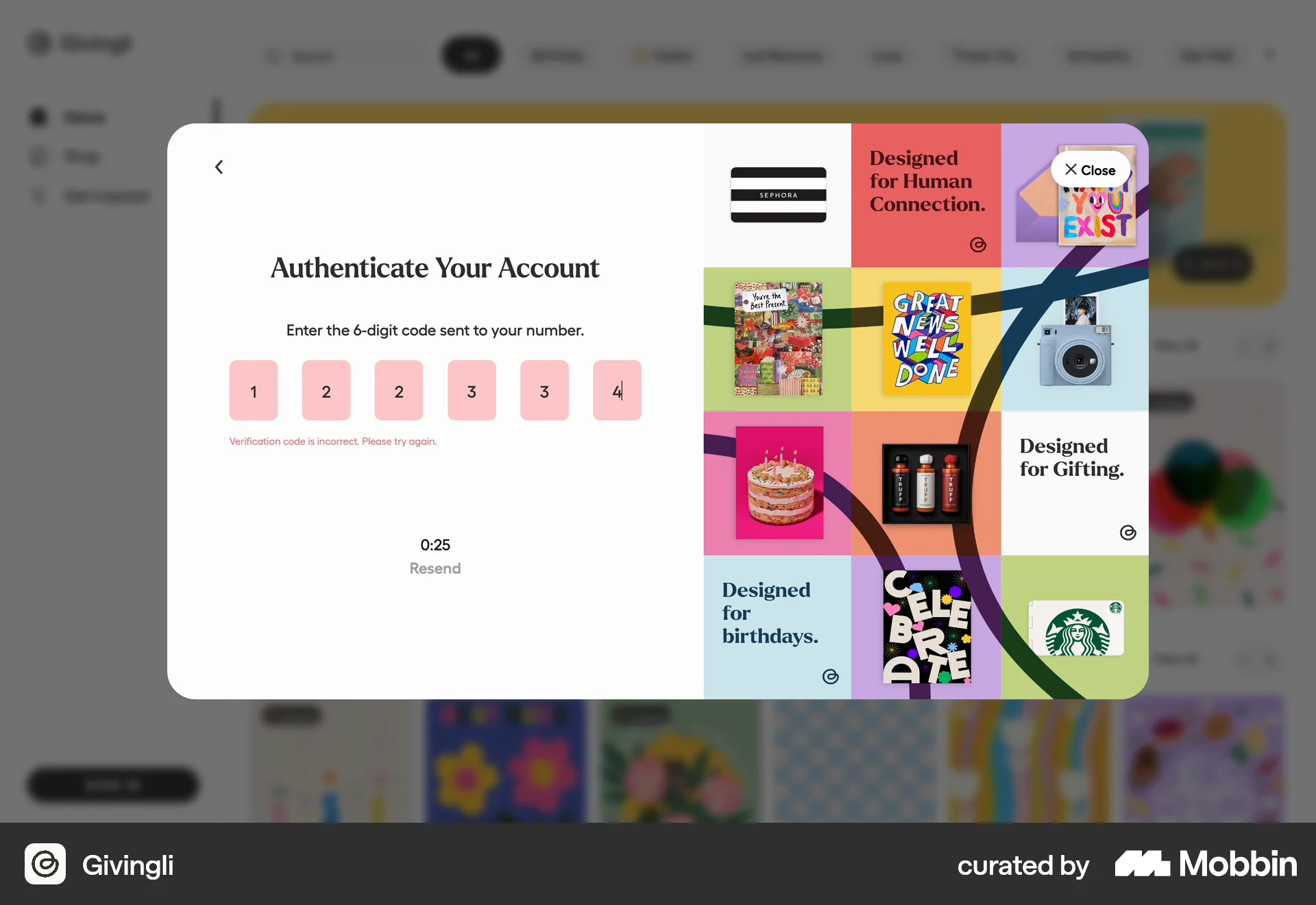 Givingli Web Error screen