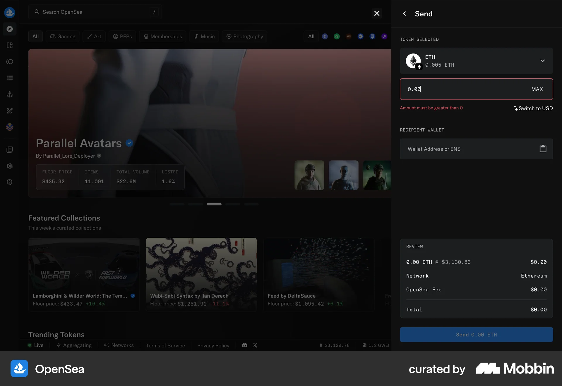 OpenSea Web Error screen