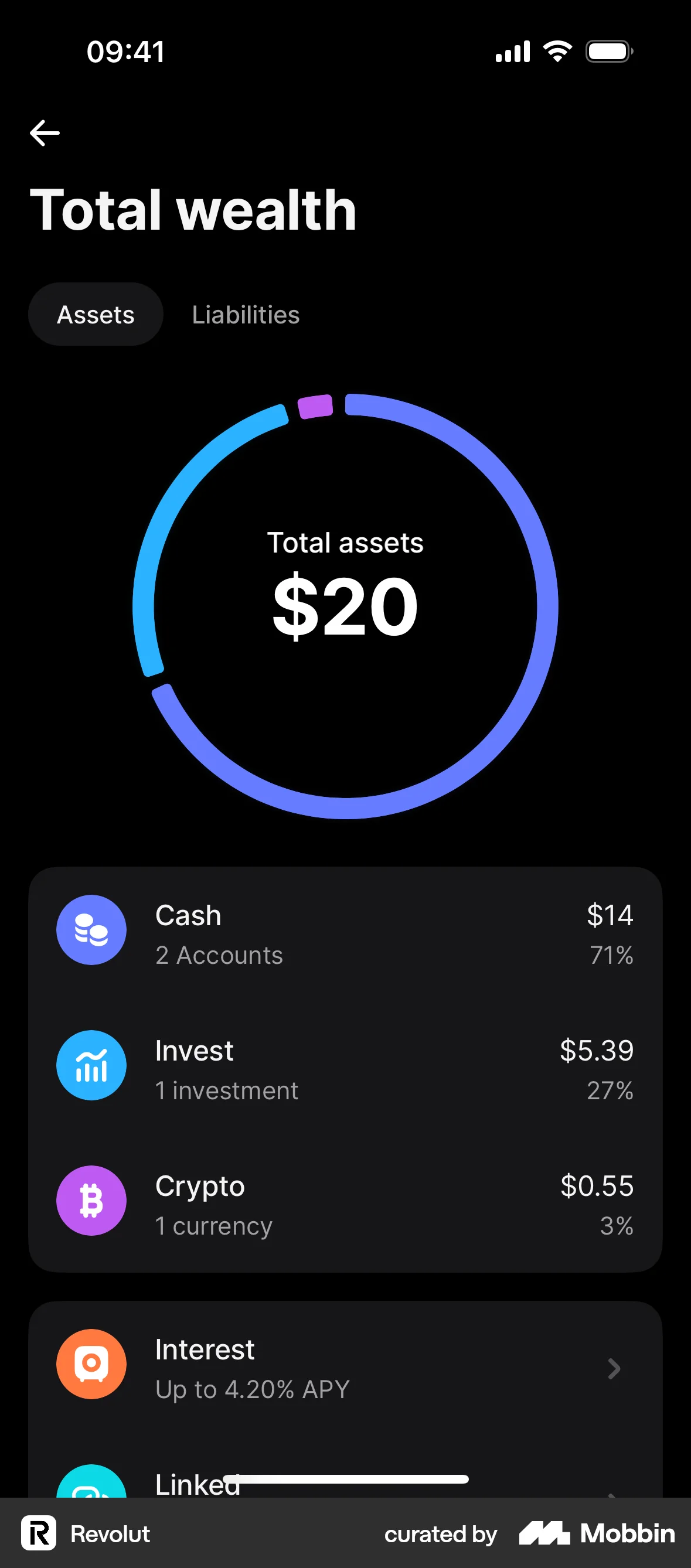 Revolut iOS Bank App Design screen