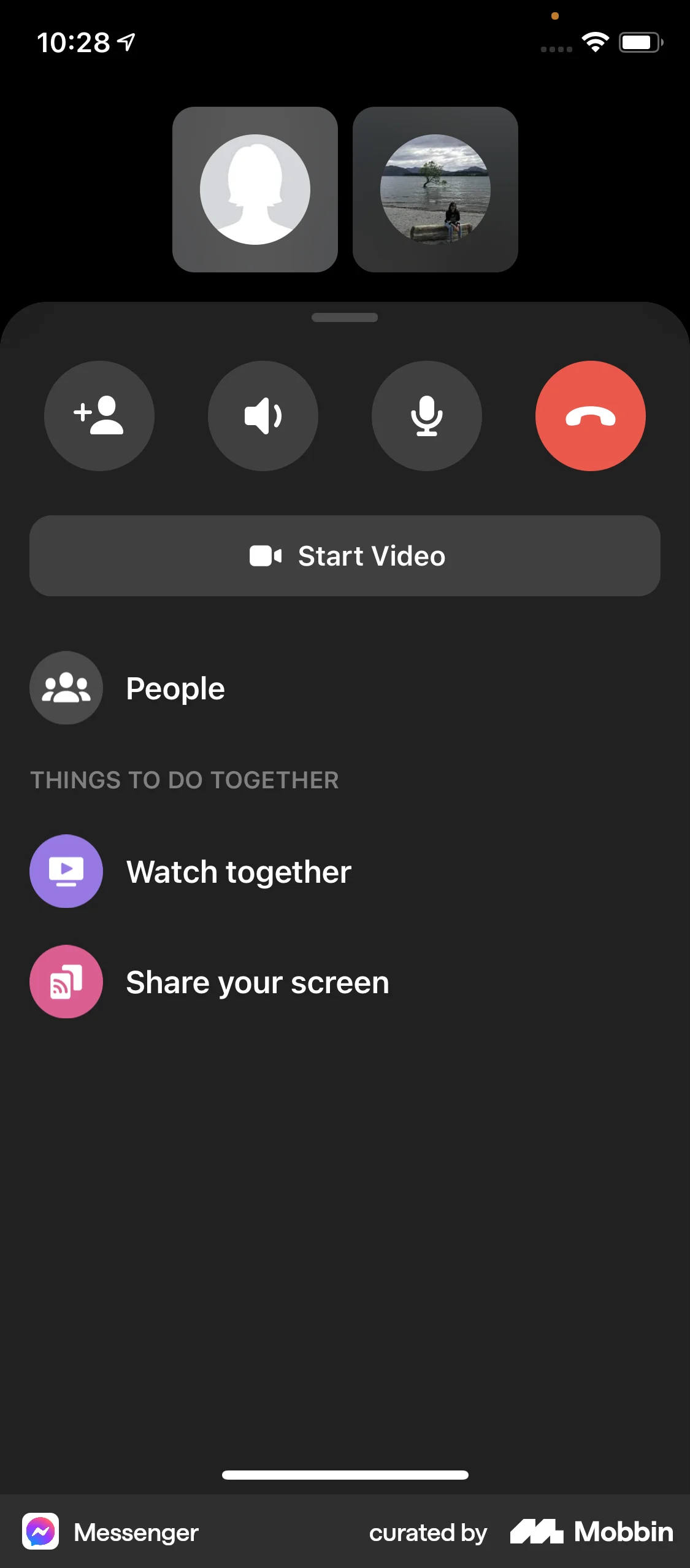 Messenger iOS Call screen