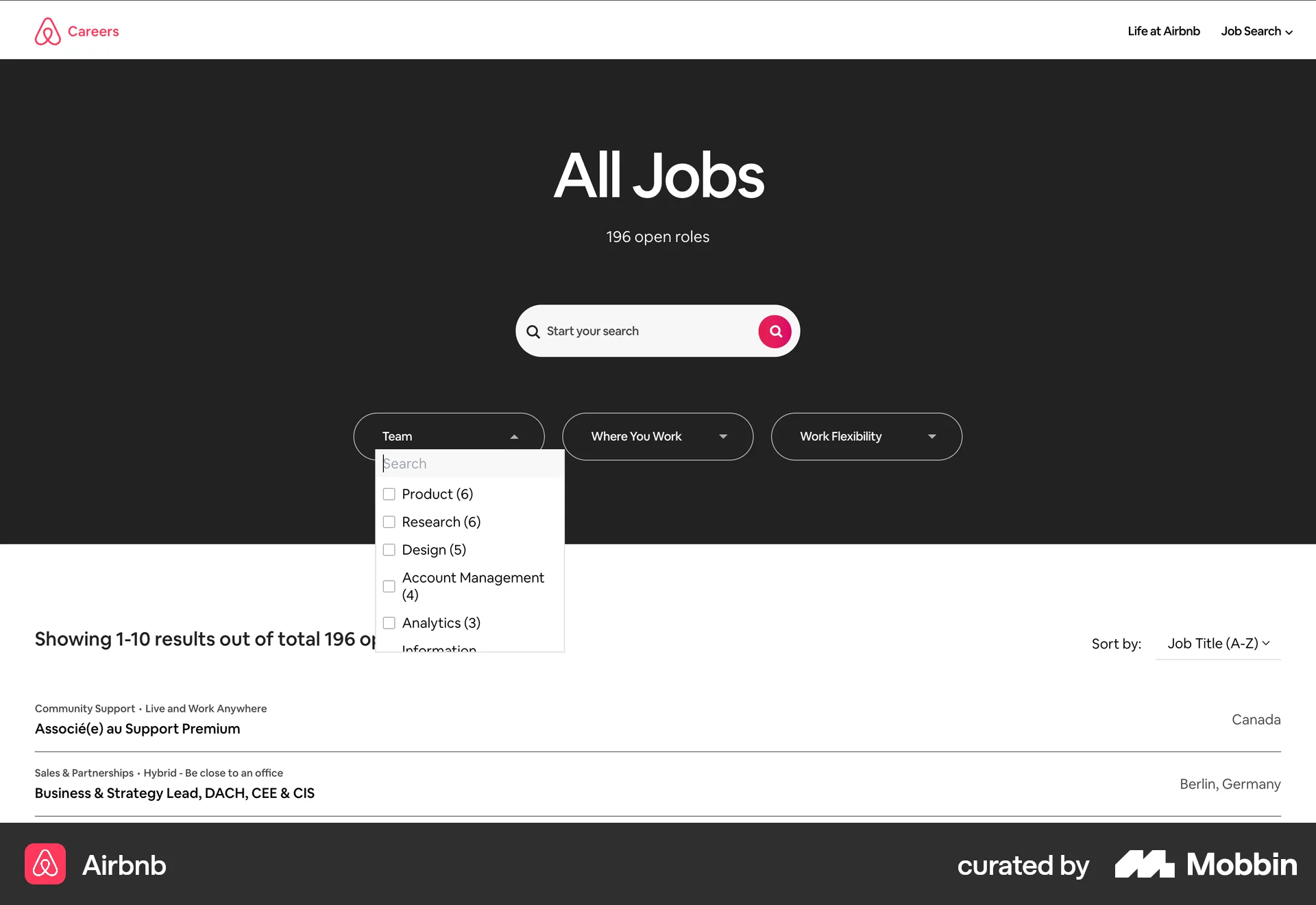 Airbnb Web screen containing Combobox UI element