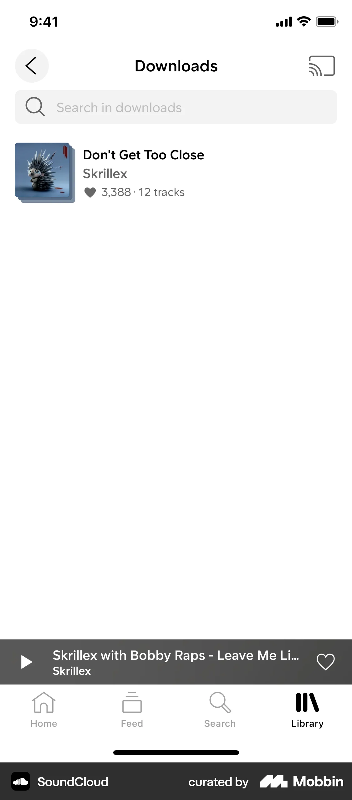 SoundCloud iOS Downloads & Available Offline screen