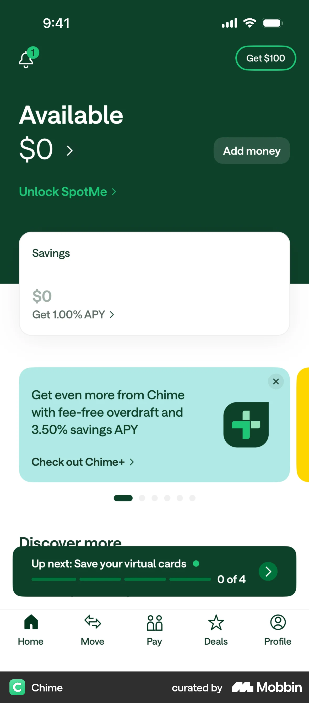 Chime Onboarding screen