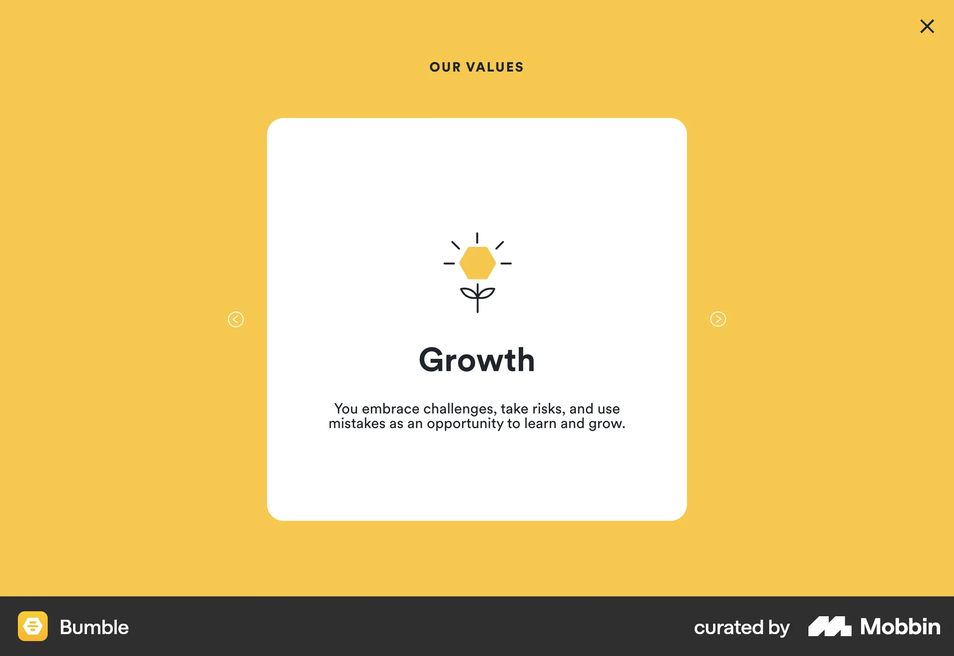 Bumble Web screen containing Full-Screen Overlay UI element