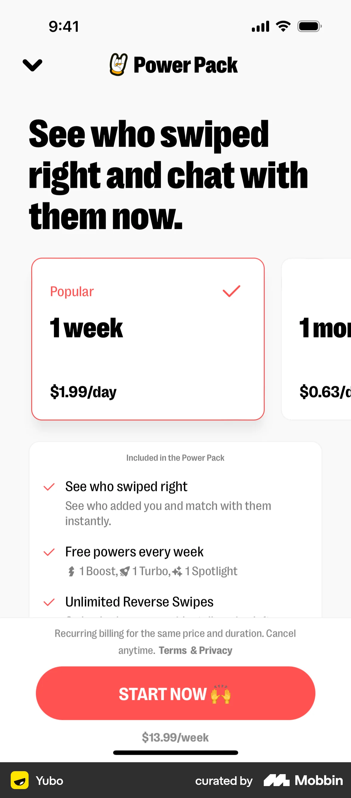Yubo iOS Subscription & Paywall screen