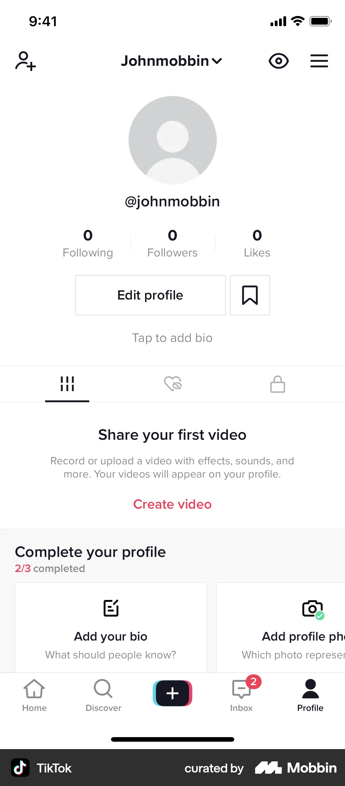 TikTok Switching to business account screen