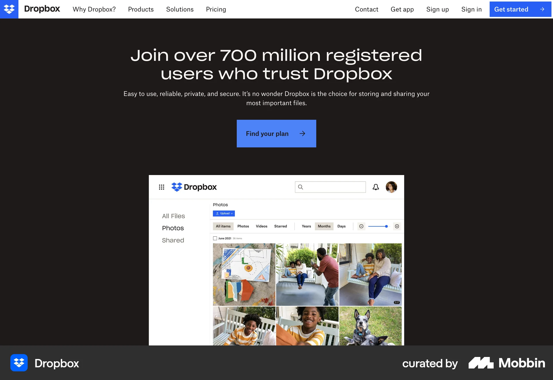 Trop Box Element Dropbox Web Dropbox Homepage | Mobbin