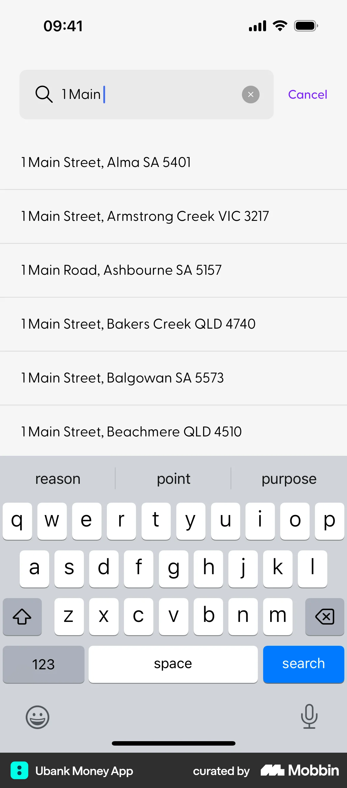 Ubank Money App iOS Location & Address screen