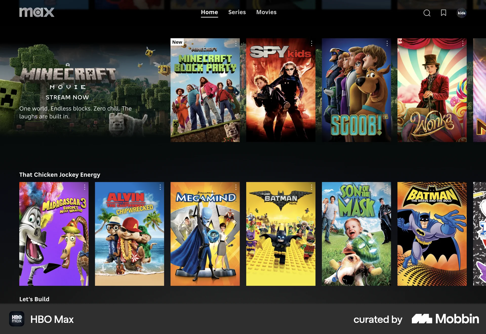 HBO Max Web Entertainment App screen