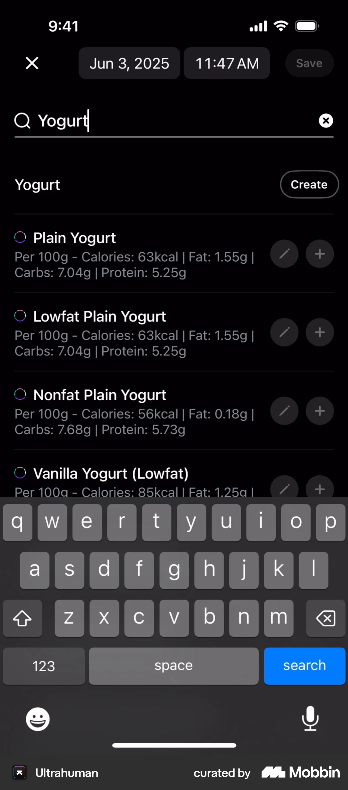 Ultrahuman iOS Search screen