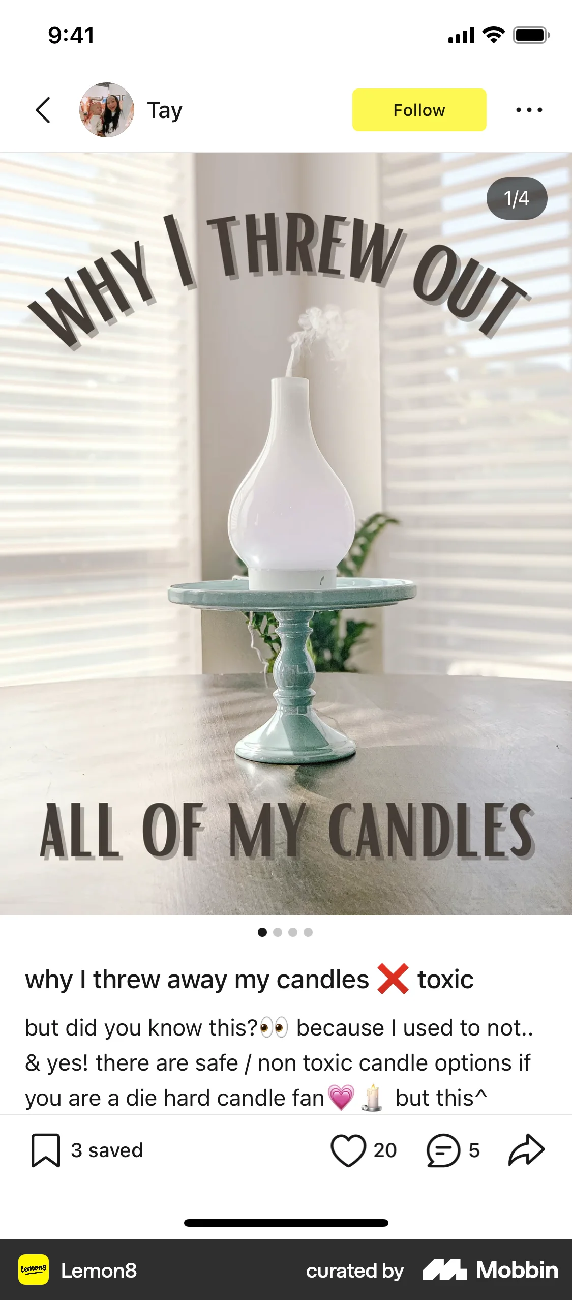 Lemon8 iOS Post Detail screen