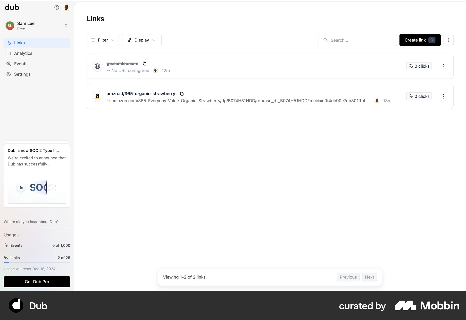 Dub Web screen containing Keyboard Key UI element