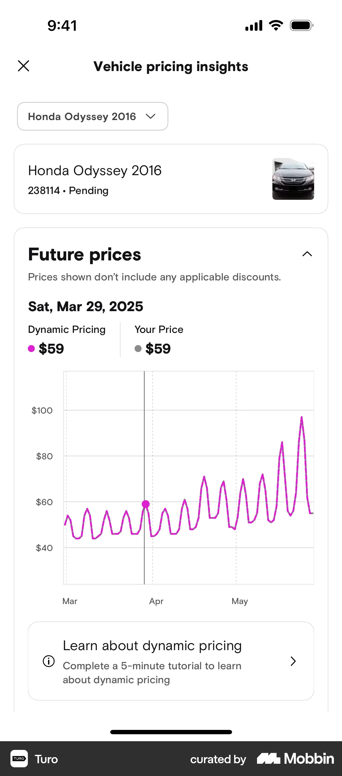 Turo iOS Graph UI Design screen