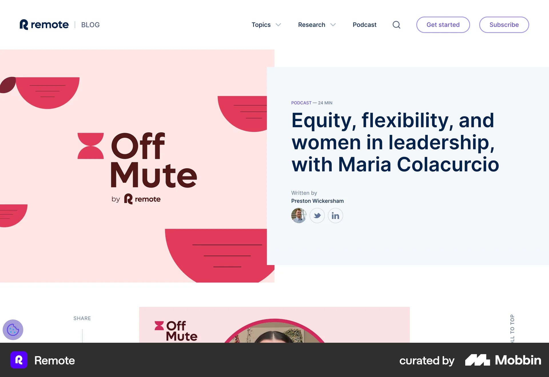 Remote Web Song & Podcast Detail screen