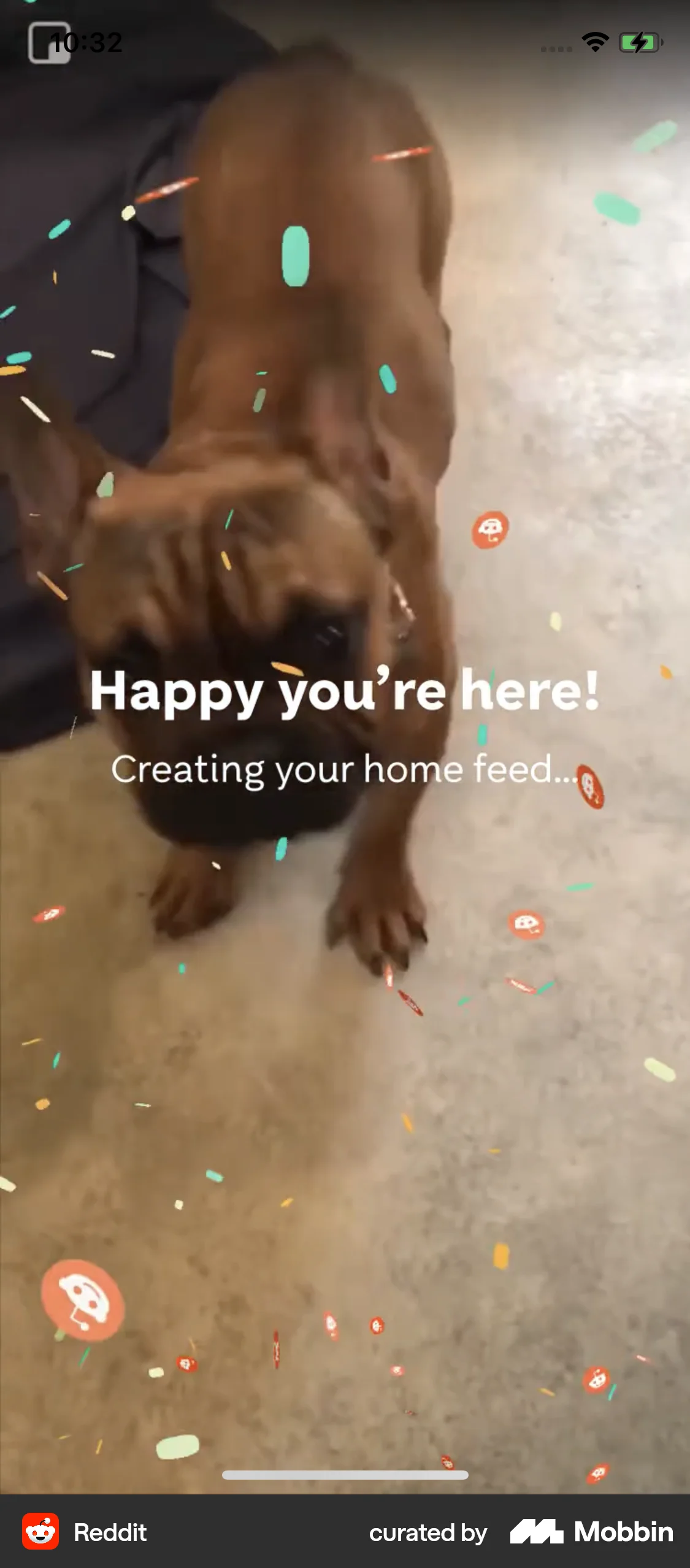 Reddit iOS Confetti screen