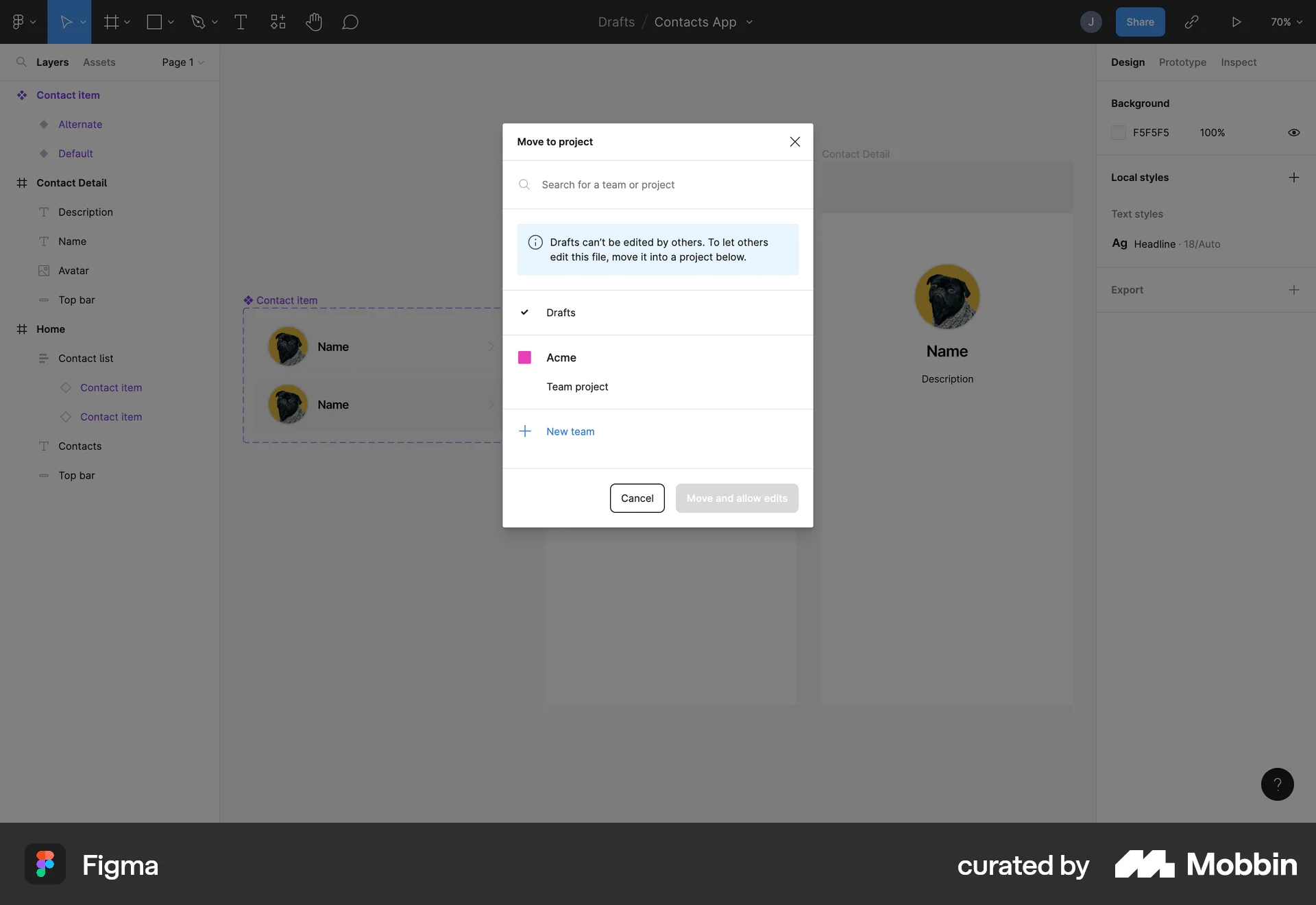 Figma Web Move screen