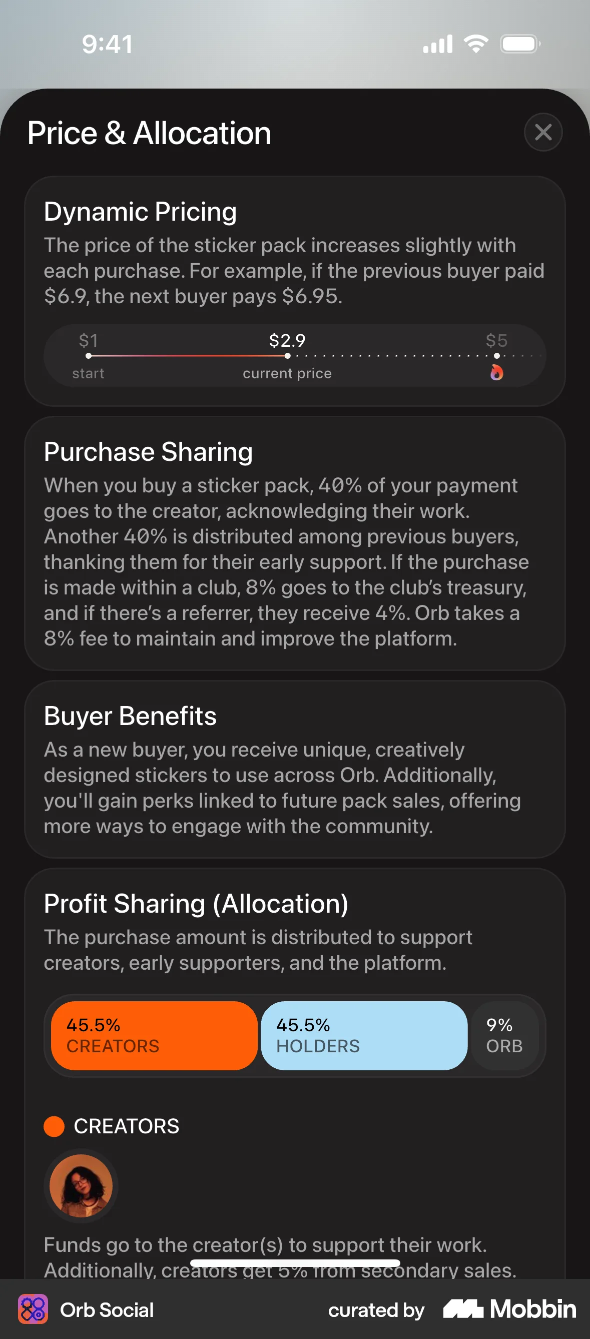 Orb Social iOS Charts screen
