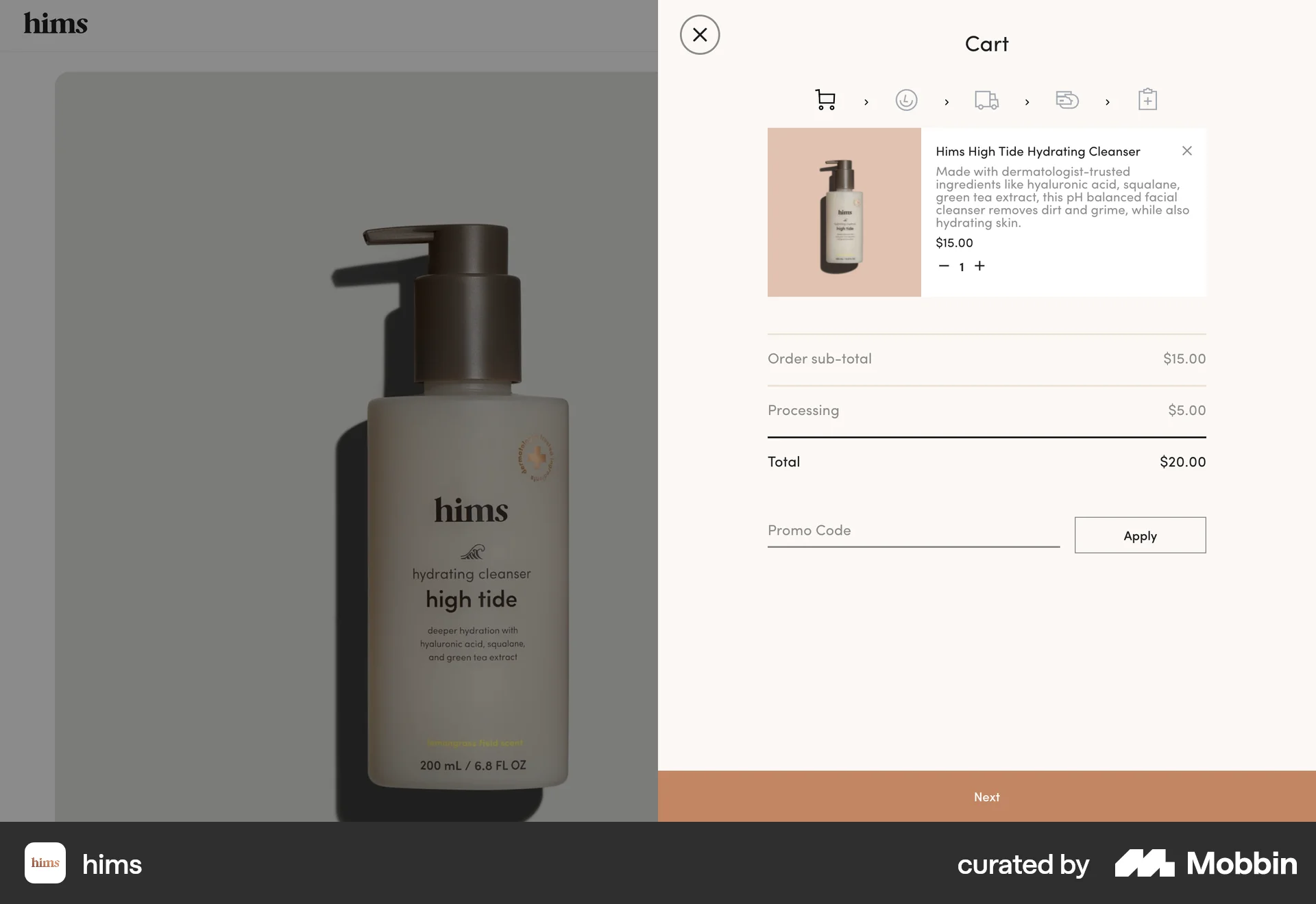 Hims Web Web Shopping Cart screen