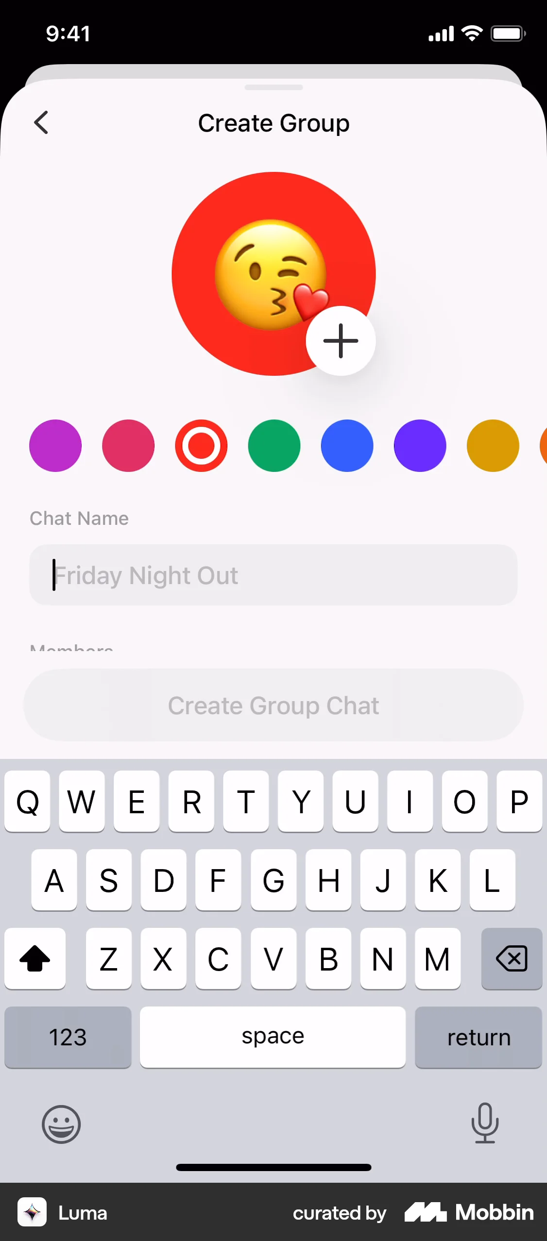 Luma iOS screen containing Color Picker UI element
